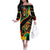Rastafarian Lion Proud of Jamaica Off The Shoulder Long Sleeve Dress Reggae My Soul - Wonder Print Shop