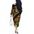 Rastafarian Lion Proud of Jamaica Off The Shoulder Long Sleeve Dress Reggae My Soul - Wonder Print Shop