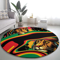 Rastafarian Lion Proud of Jamaica Round Carpet Reggae My Soul