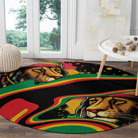 Rastafarian Lion Proud of Jamaica Round Carpet Reggae My Soul