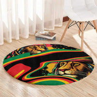 Rastafarian Lion Proud of Jamaica Round Carpet Reggae My Soul