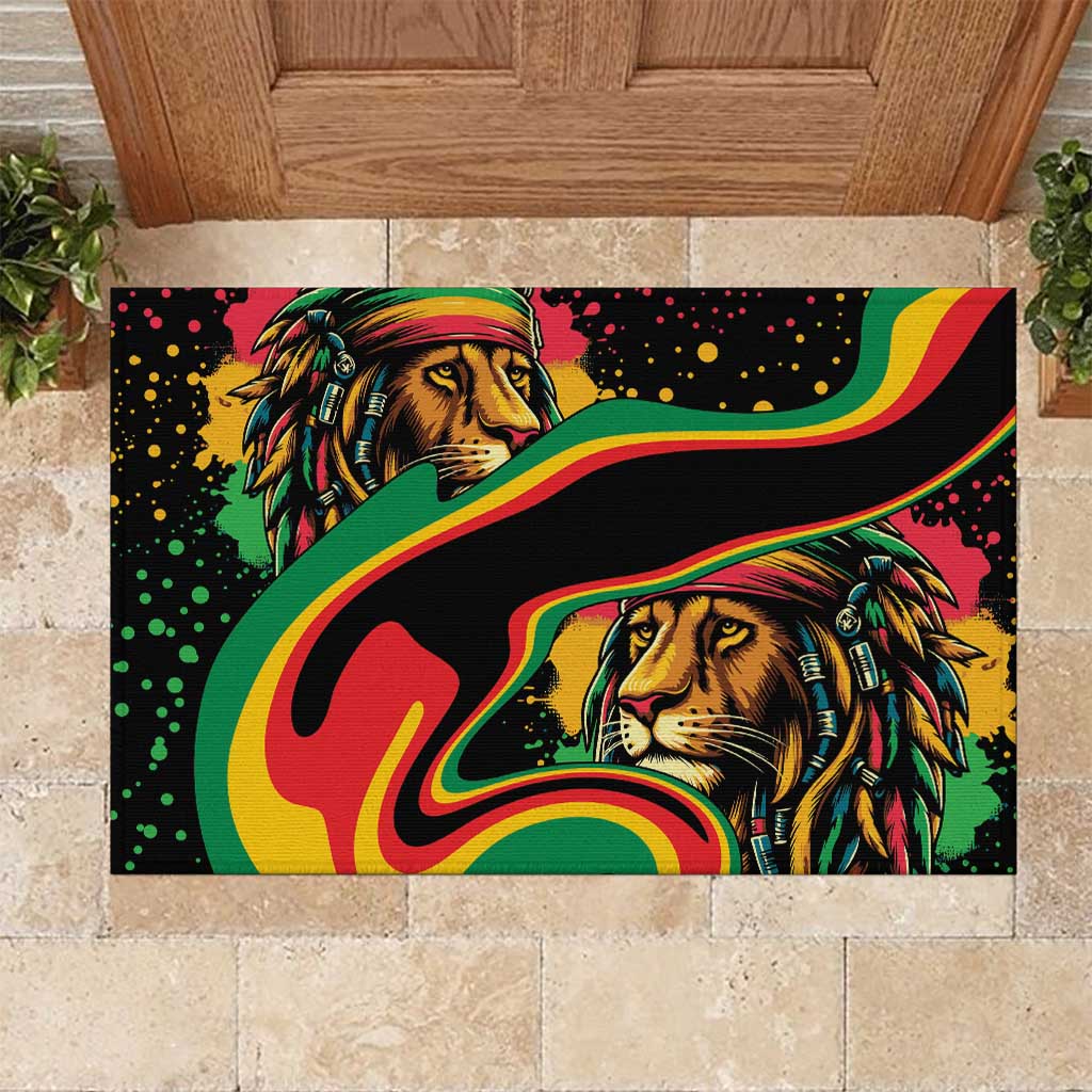 Rastafarian Lion Proud of Jamaica Rubber Doormat Reggae My Soul - Wonder Print Shop