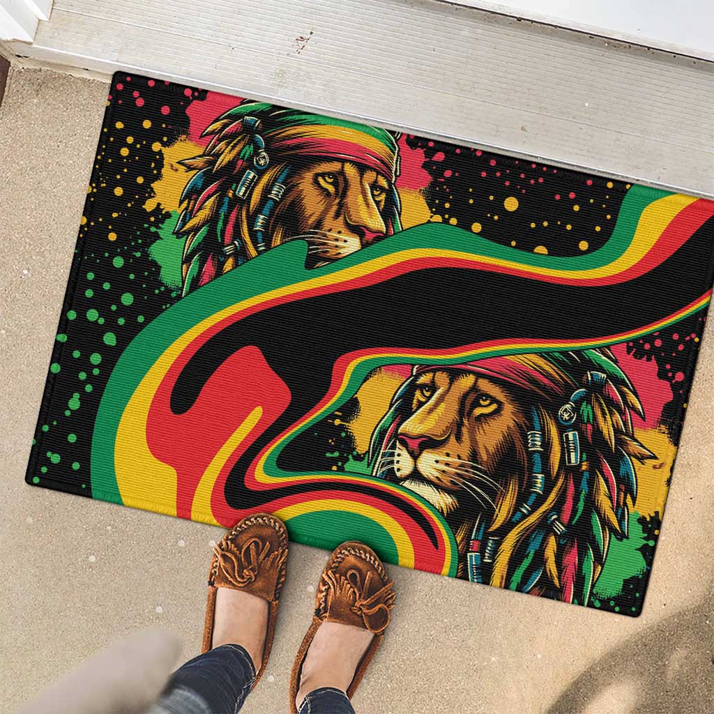Rastafarian Lion Proud of Jamaica Rubber Doormat Reggae My Soul - Wonder Print Shop