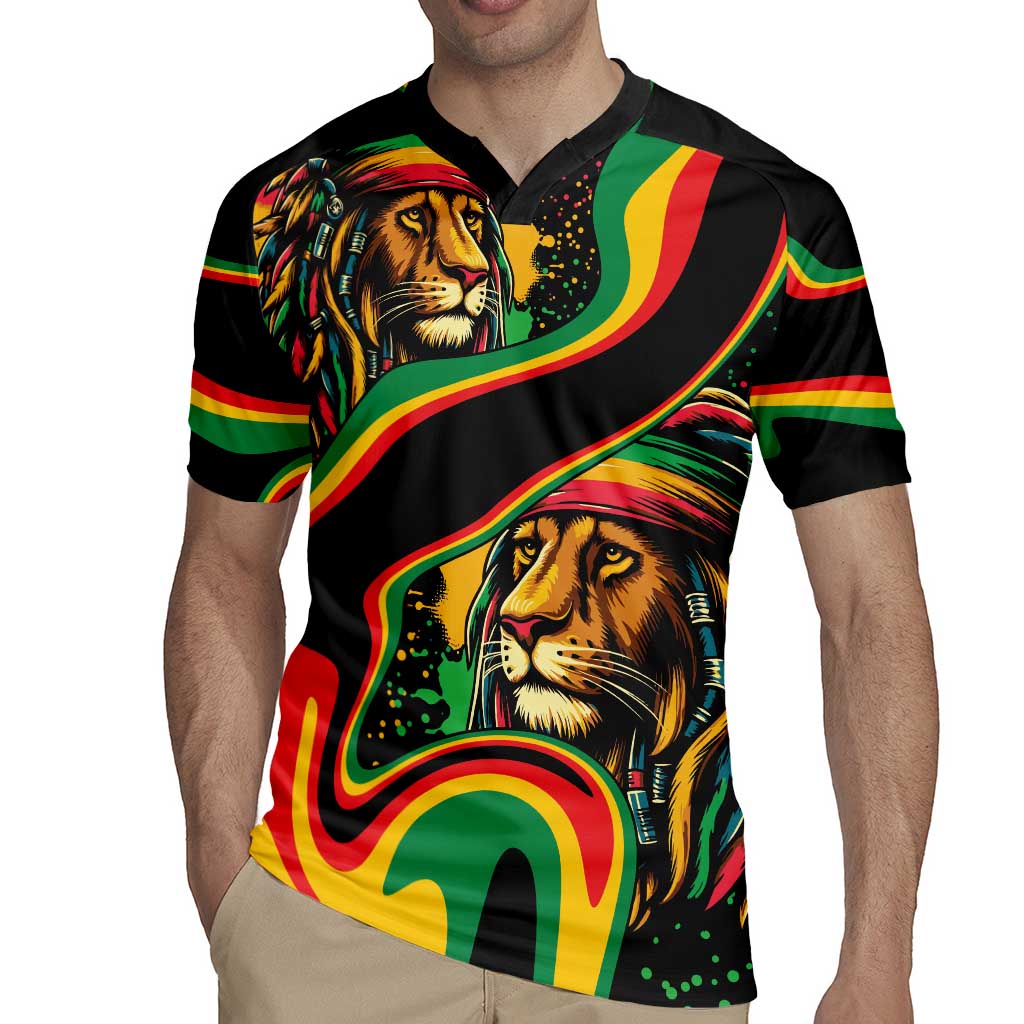 Rastafarian Lion Proud of Jamaica Rugby Jersey Reggae My Soul - Wonder Print Shop