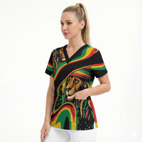 Proud Afro-Jamaicans Rasta Lion Scrub Top Reggae My Soul