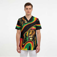 Proud Afro-Jamaicans Rasta Lion Scrub Top Reggae My Soul