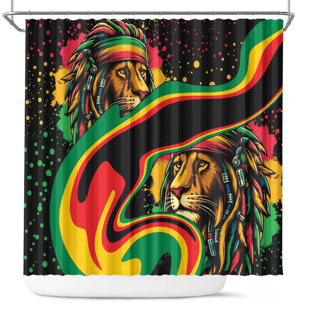Rastafarian Lion Proud of Jamaica Shower Curtain Reggae My Soul