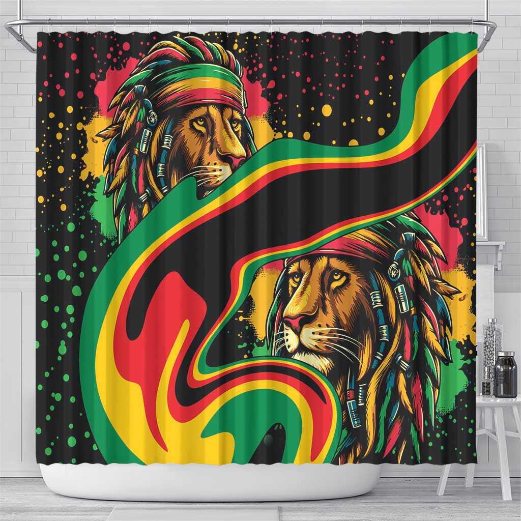 Rastafarian Lion Proud of Jamaica Shower Curtain Reggae My Soul