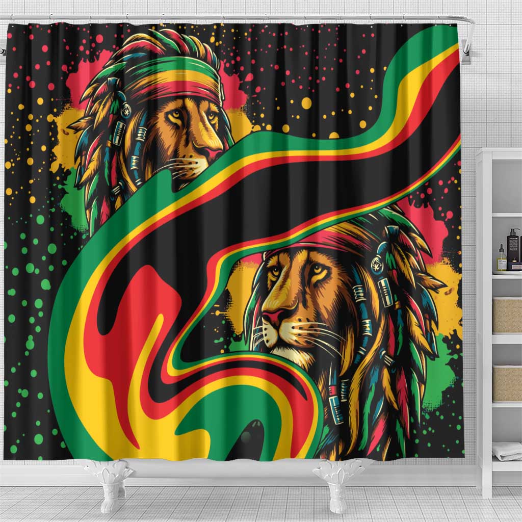 Rastafarian Lion Proud of Jamaica Shower Curtain Reggae My Soul