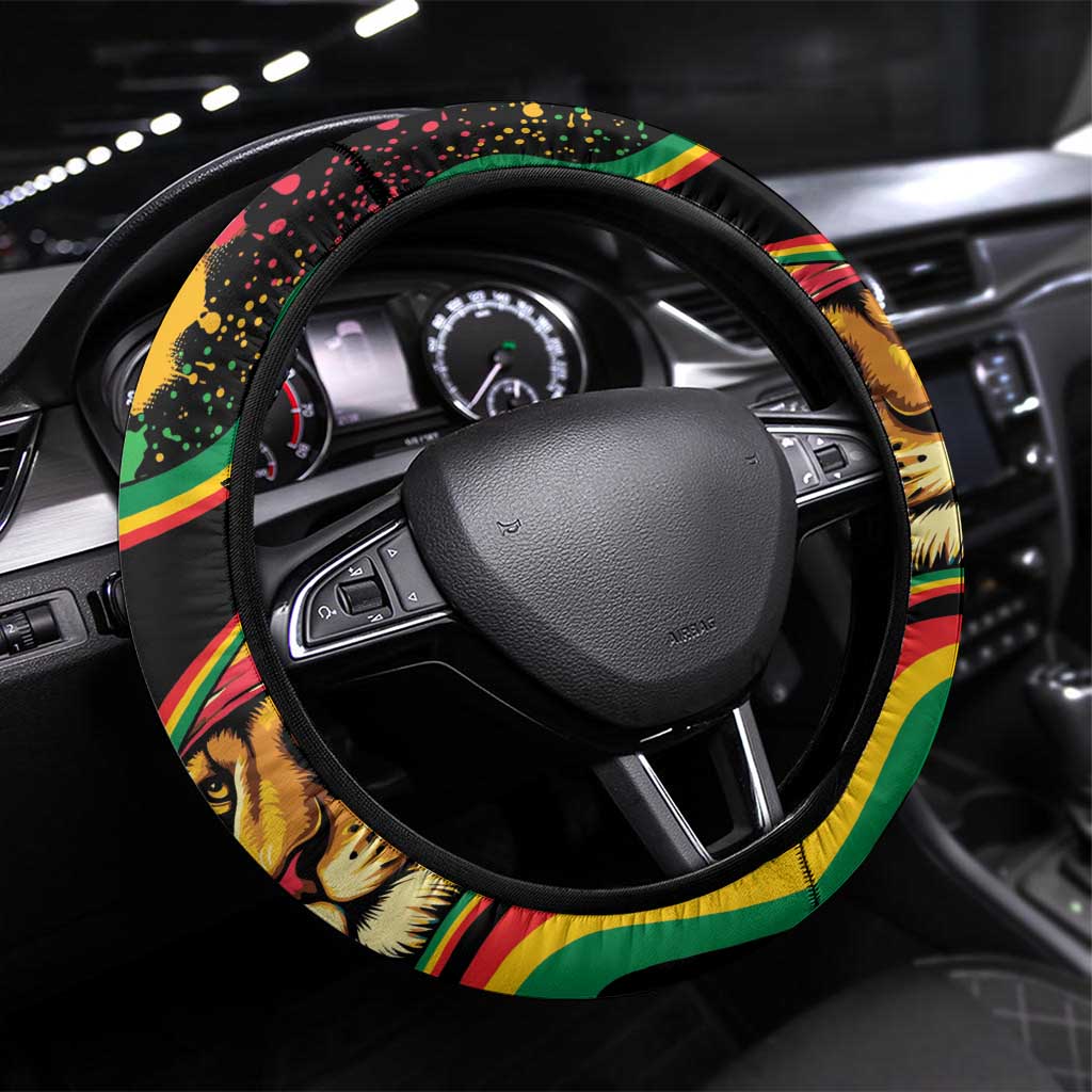Rastafarian Lion Proud of Jamaica Steering Wheel Cover Reggae My Soul - Wonder Print Shop