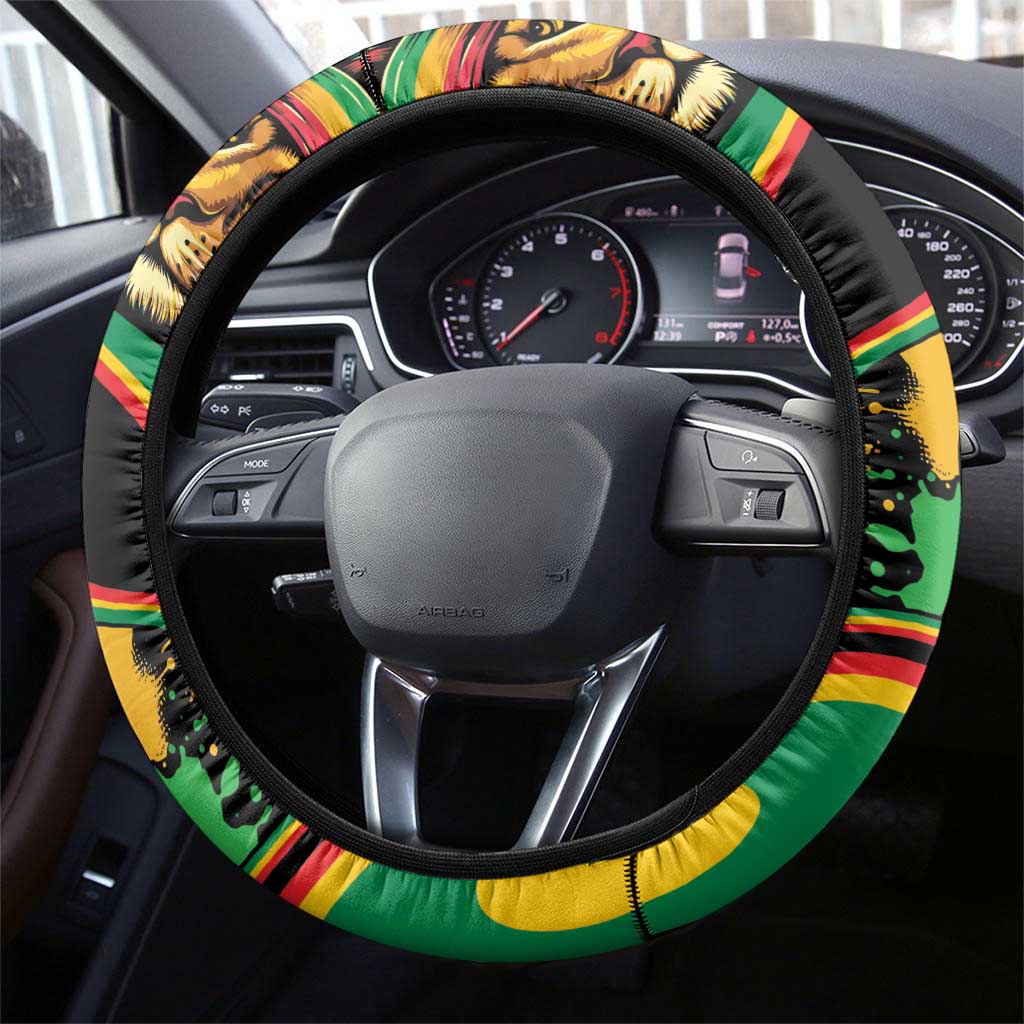 Rastafarian Lion Proud of Jamaica Steering Wheel Cover Reggae My Soul - Wonder Print Shop