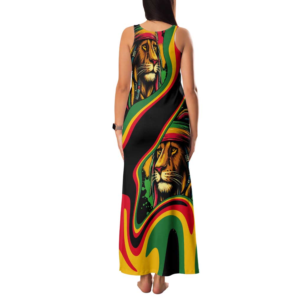 Rastafarian Lion Proud of Jamaica Tank Maxi Dress Reggae My Soul - Wonder Print Shop