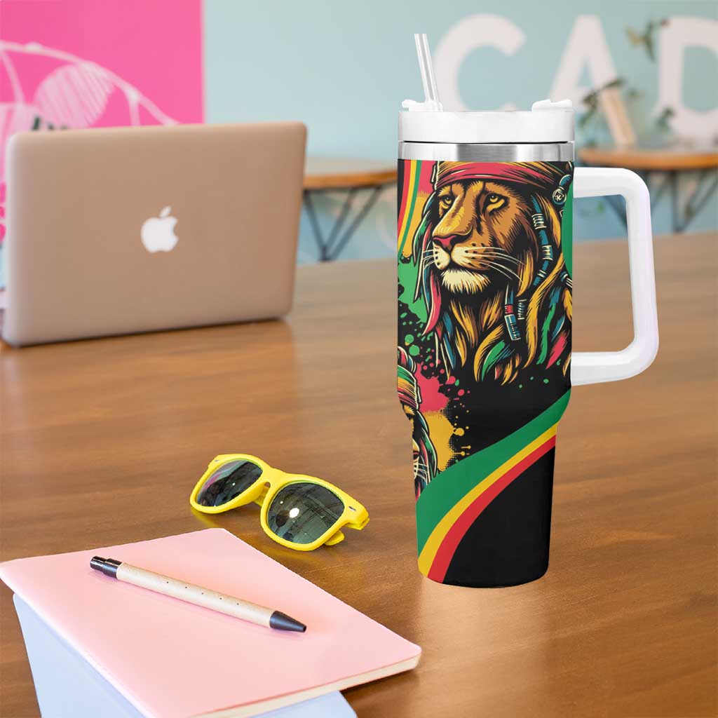 Rastafarian Lion Proud of Jamaica Tumbler With Handle Reggae My Soul - Wonder Print Shop
