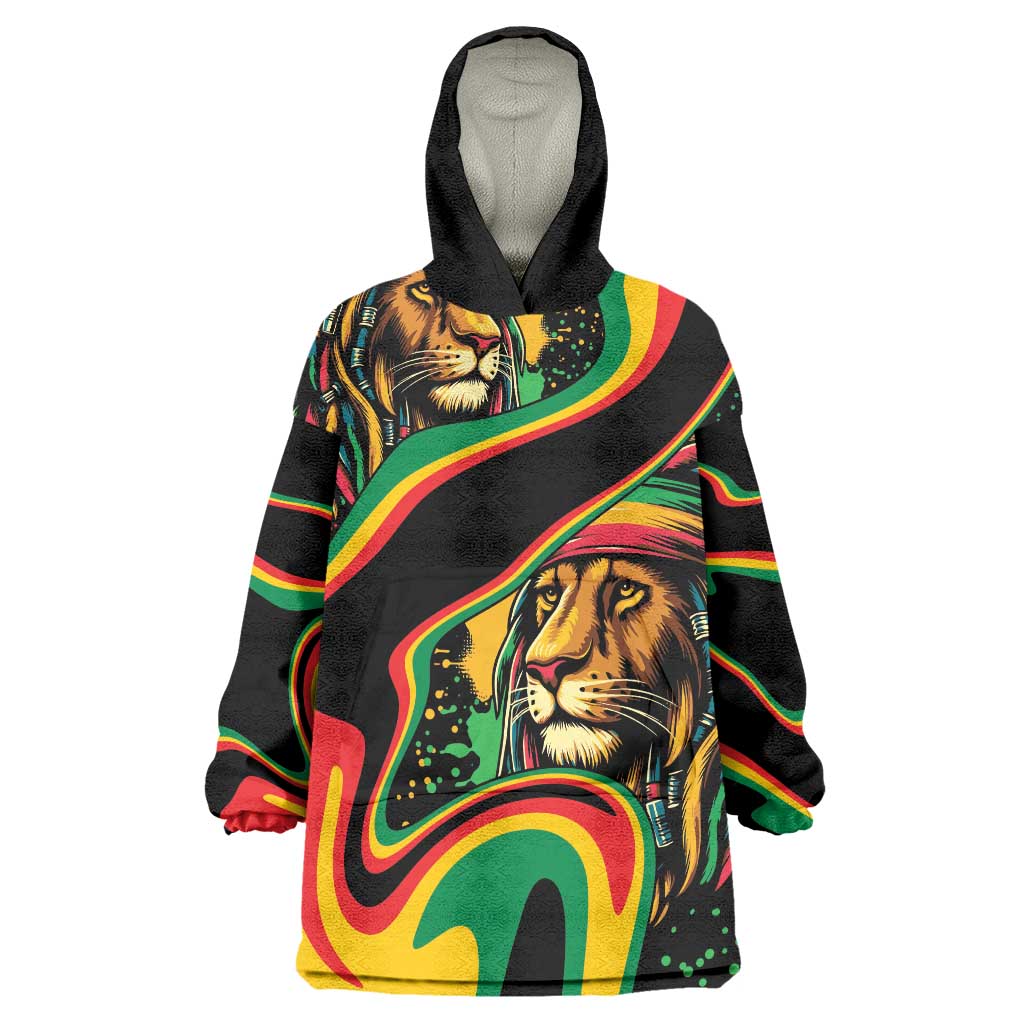 Rastafarian Lion Proud of Jamaica Wearable Blanket Hoodie Reggae My Soul - Wonder Print Shop