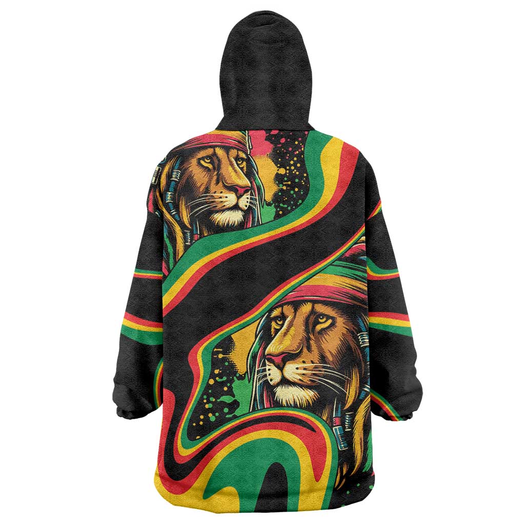 Rastafarian Lion Proud of Jamaica Wearable Blanket Hoodie Reggae My Soul - Wonder Print Shop