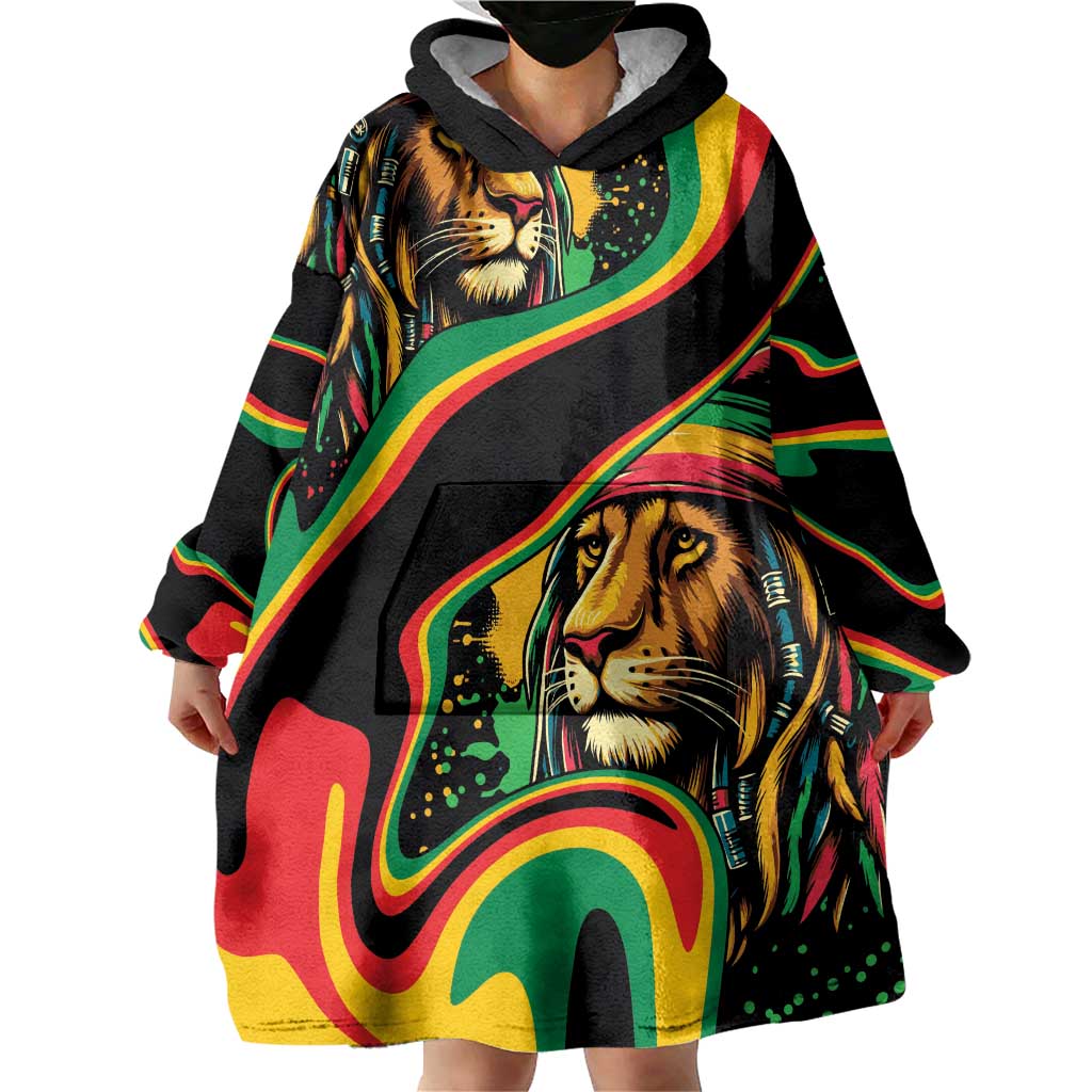 Rastafarian Lion Proud of Jamaica Wearable Blanket Hoodie Reggae My Soul - Wonder Print Shop
