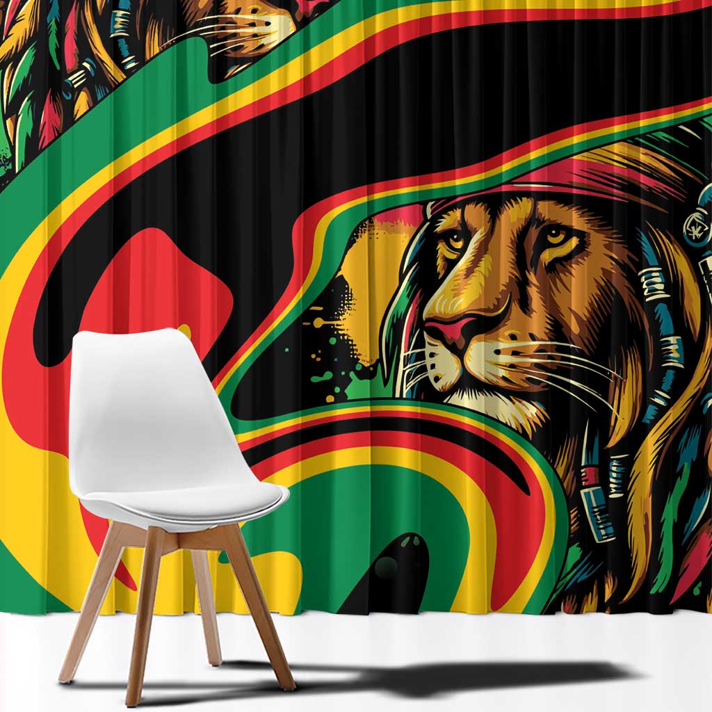 Rastafarian Lion Proud of Jamaica Window Curtain Reggae My Soul - Wonder Print Shop