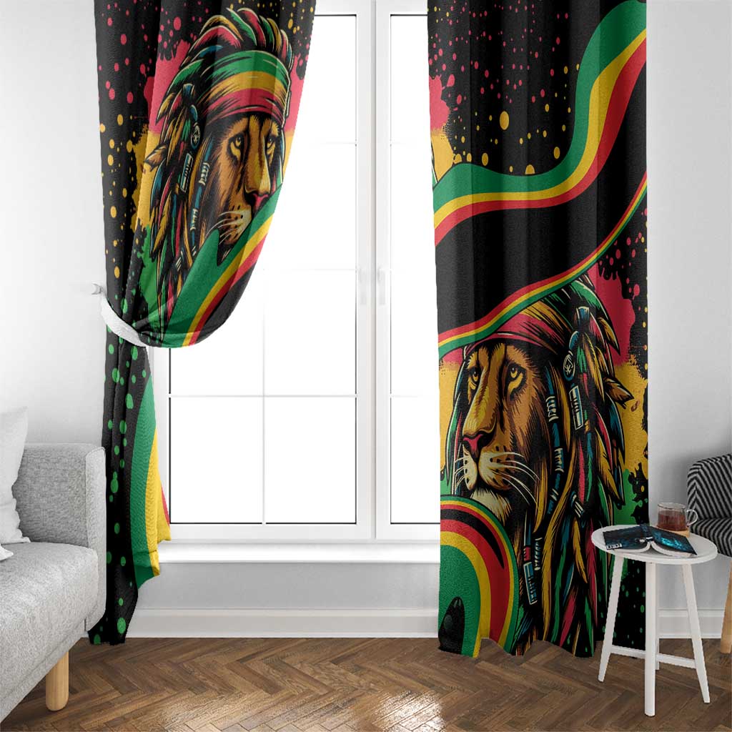 Rastafarian Lion Proud of Jamaica Window Curtain Reggae My Soul - Wonder Print Shop