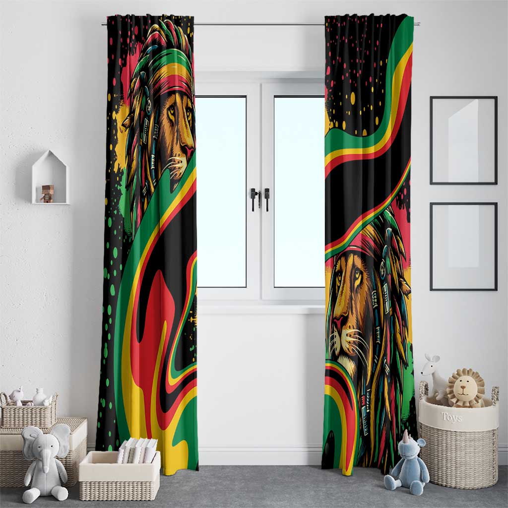 Rastafarian Lion Proud of Jamaica Window Curtain Reggae My Soul - Wonder Print Shop