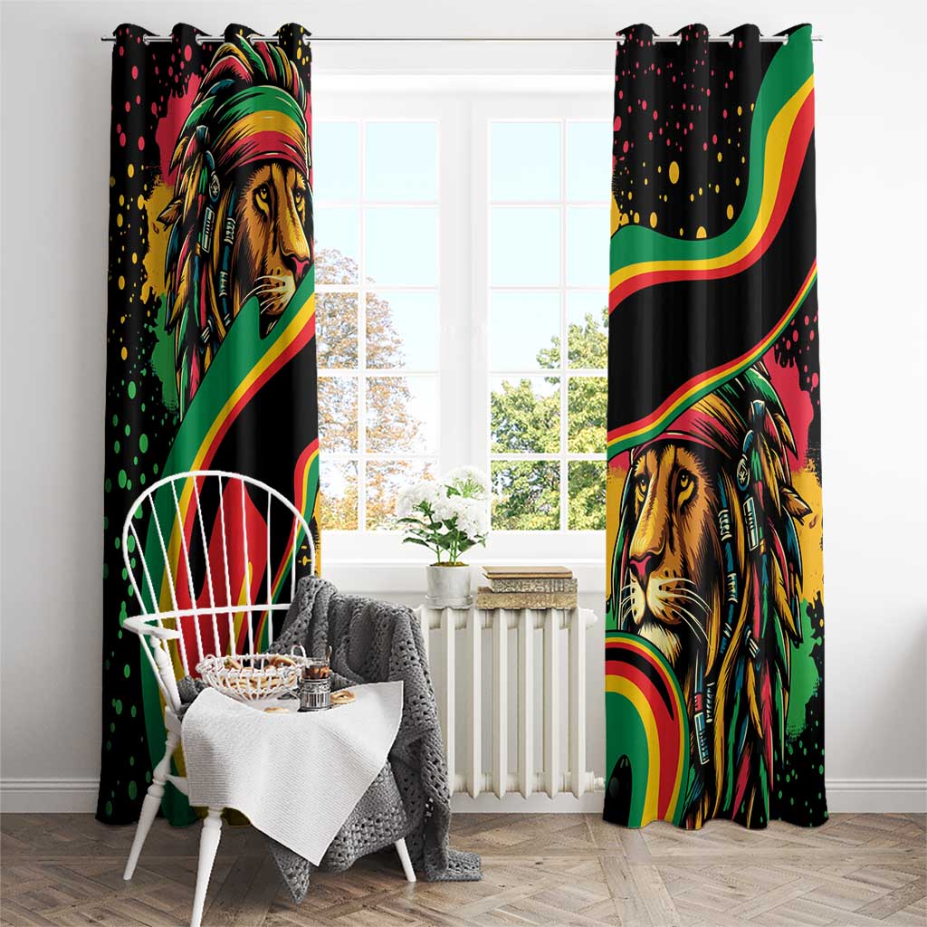 Rastafarian Lion Proud of Jamaica Window Curtain Reggae My Soul - Wonder Print Shop