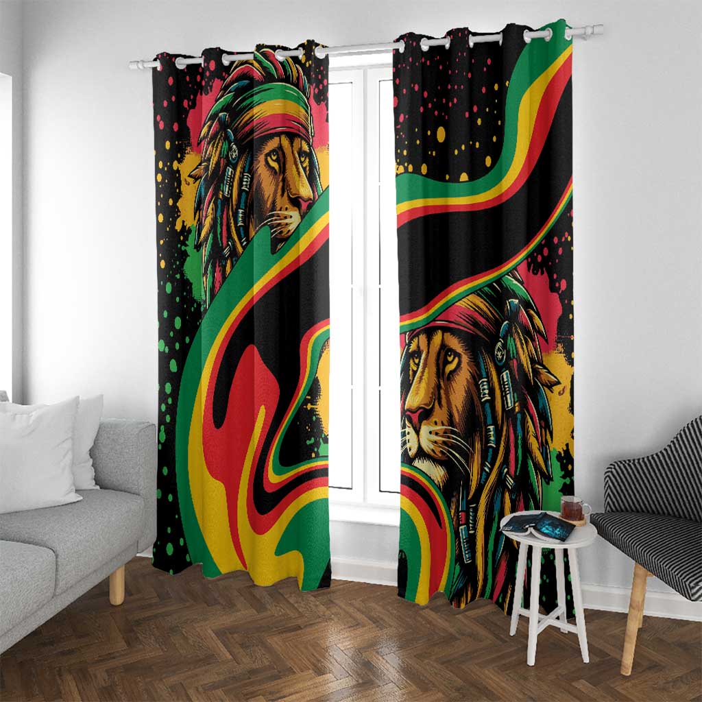 Rastafarian Lion Proud of Jamaica Window Curtain Reggae My Soul - Wonder Print Shop