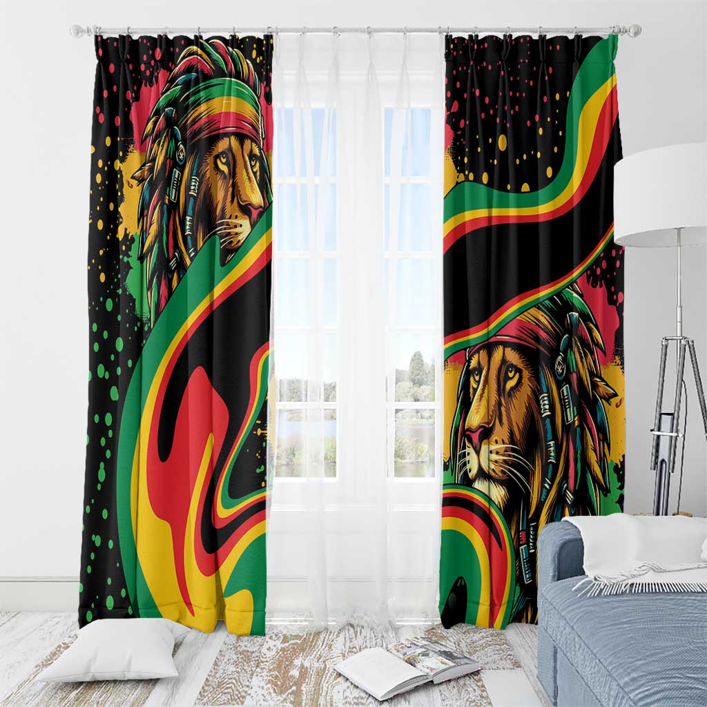 Rastafarian Lion Proud of Jamaica Window Curtain Reggae My Soul - Wonder Print Shop
