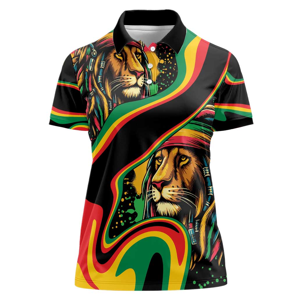Rastafarian Lion Proud of Jamaica Women Polo Shirt Reggae My Soul - Wonder Print Shop