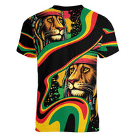 Rastafarian Lion Proud of Jamaica Women V-Neck T-Shirt Reggae My Soul - Wonder Print Shop