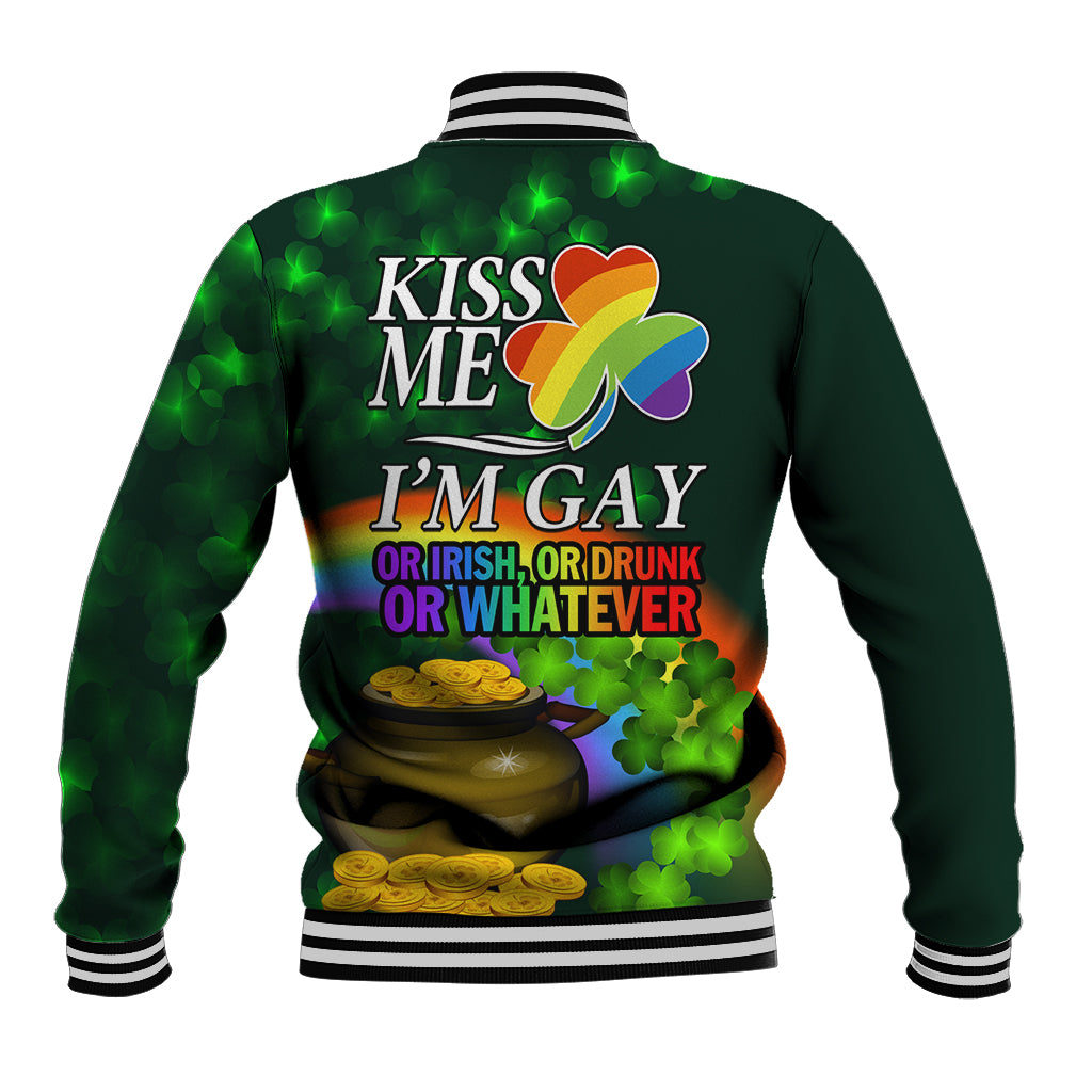 Kiss Me I'm Gay St Patricks Day Baseball Jacket LT9 - Wonder Print Shop
