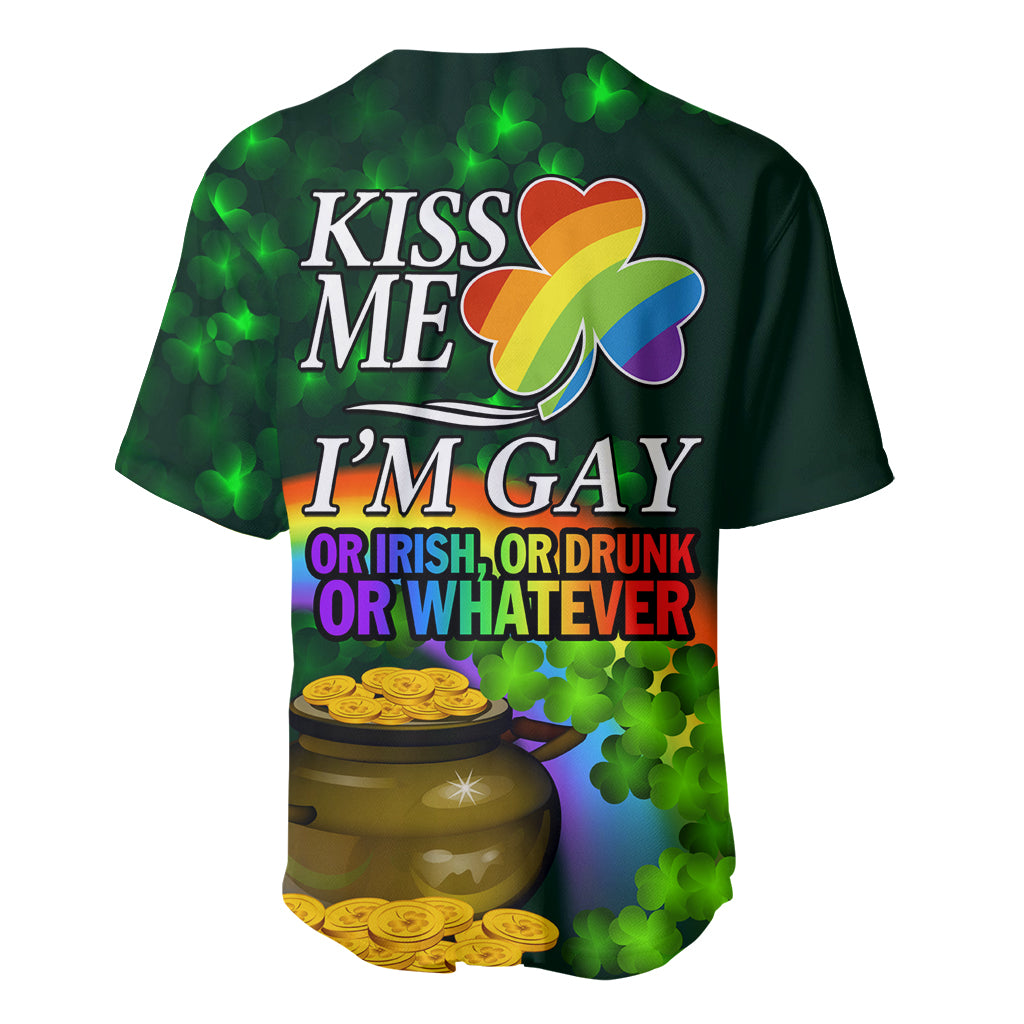 Kiss Me I'm Gay St Patricks Day Baseball Jersey LT9 - Wonder Print Shop