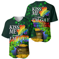 Kiss Me I'm Gay St Patricks Day Baseball Jersey LT9 - Wonder Print Shop
