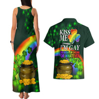 Kiss Me I'm Gay St Patricks Day Couples Matching Tank Maxi Dress and Hawaiian Shirt LT9 - Wonder Print Shop