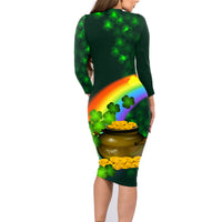 Kiss Me I'm Gay St Patricks Day Family Matching Long Sleeve Bodycon Dress and Hawaiian Shirt LT9 - Wonder Print Shop