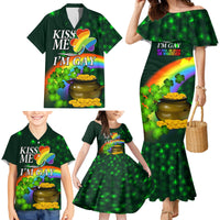 Kiss Me I'm Gay St Patricks Day Family Matching Mermaid Dress and Hawaiian Shirt LT9 - Wonder Print Shop