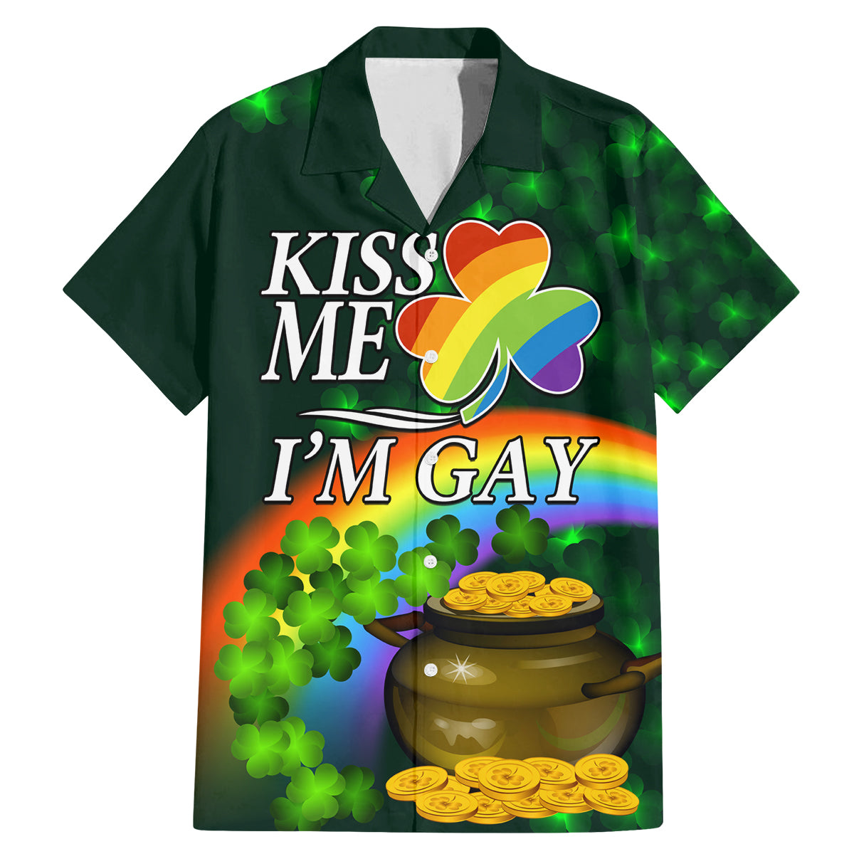 Kiss Me I'm Gay St Patricks Day Family Matching Mermaid Dress and Hawaiian Shirt LT9 - Wonder Print Shop