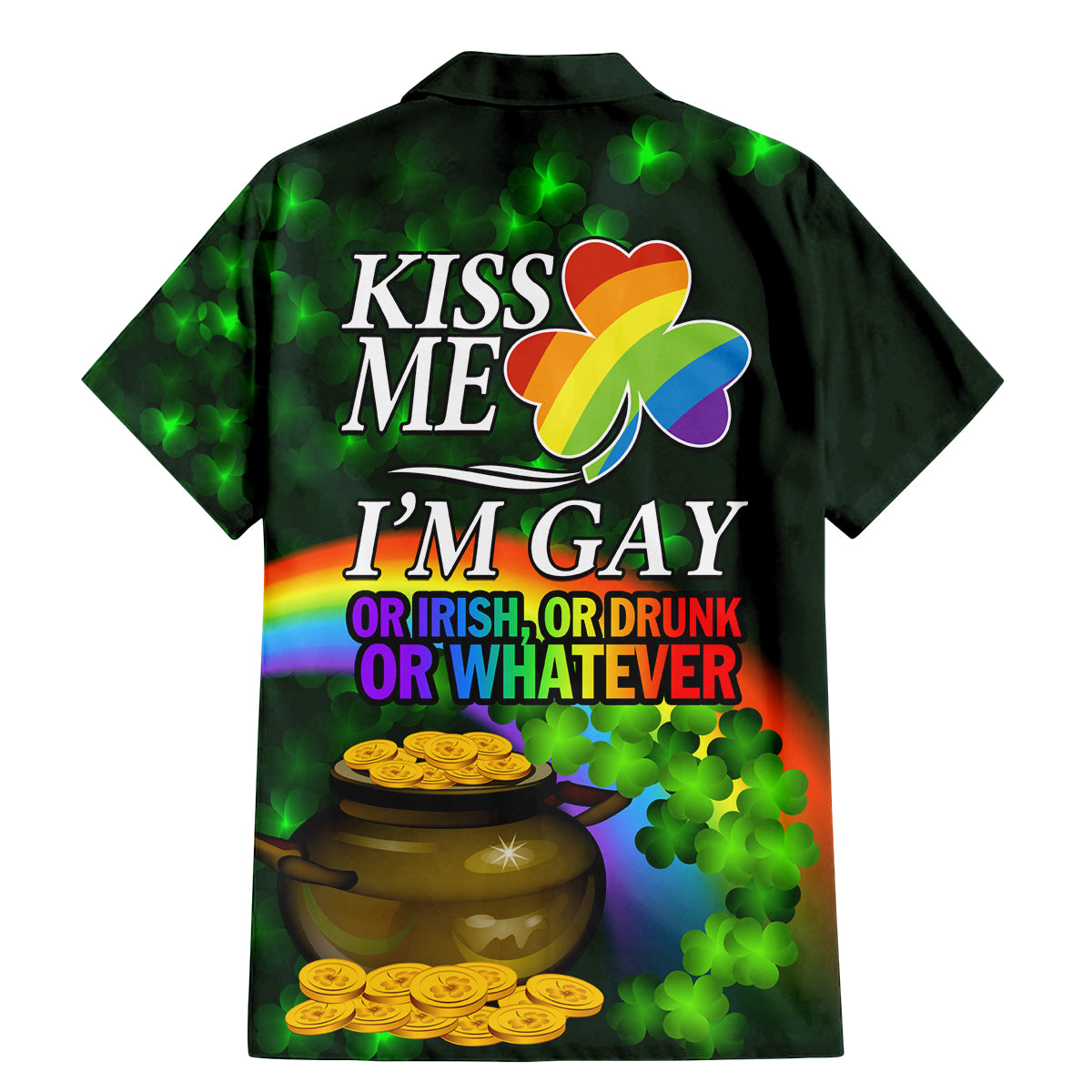 Kiss Me I'm Gay St Patricks Day Family Matching Mermaid Dress and Hawaiian Shirt LT9 - Wonder Print Shop