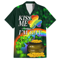 Kiss Me I'm Gay St Patricks Day Family Matching Off Shoulder Short Dress and Hawaiian Shirt LT9 - Wonder Print Shop