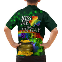 Kiss Me I'm Gay St Patricks Day Family Matching Tank Maxi Dress and Hawaiian Shirt - Wonder Print Shop