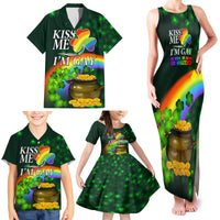 Kiss Me I'm Gay St Patricks Day Family Matching Tank Maxi Dress and Hawaiian Shirt - Wonder Print Shop