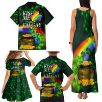 Kiss Me I'm Gay St Patricks Day Family Matching Tank Maxi Dress and Hawaiian Shirt - Wonder Print Shop