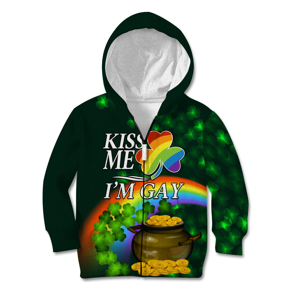 Kiss Me I'm Gay St Patricks Day Kid Hoodie - Wonder Print Shop