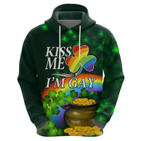 Kiss Me I'm Gay St Patricks Day Zip Hoodie - Wonder Print Shop