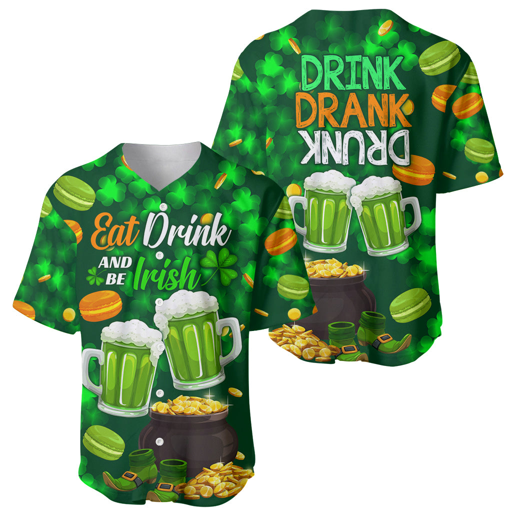 Be Irish St Patricks Day Baseball Jersey Drink Drank Drunk LT9 - Wonder Print Shop