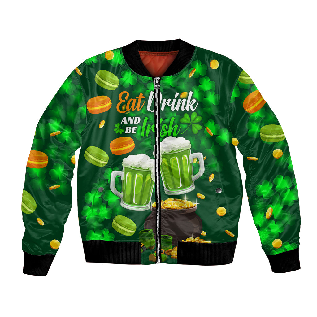 Be Irish St Patricks Day Bomber Jacket Drink Drank Drunk LT9 - Wonder Print Shop