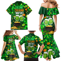 Be Irish St Patricks Day Family Matching Mermaid Dress and Hawaiian Shirt Drink Drank Drunk LT9 - Wonder Print Shop
