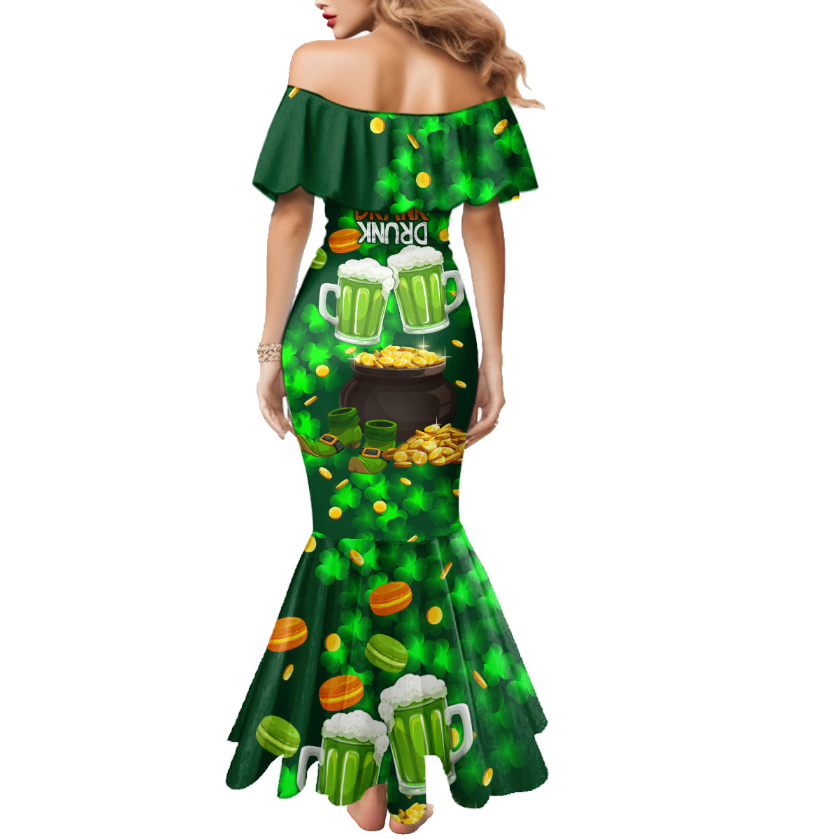 Be Irish St Patricks Day Family Matching Mermaid Dress and Hawaiian Shirt Drink Drank Drunk LT9 - Wonder Print Shop