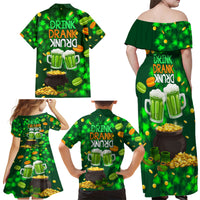 Be Irish St Patricks Day Family Matching Off Shoulder Maxi Dress and Hawaiian Shirt Drink Drank Drunk LT9 - Wonder Print Shop