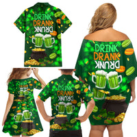 Be Irish St Patricks Day Family Matching Off Shoulder Short Dress and Hawaiian Shirt Drink Drank Drunk LT9 - Wonder Print Shop