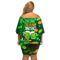 Be Irish St Patricks Day Family Matching Off Shoulder Short Dress and Hawaiian Shirt Drink Drank Drunk LT9 - Wonder Print Shop