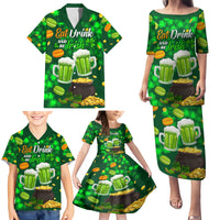 Be Irish St Patricks Day Family Matching Puletasi and Hawaiian Shirt Drink Drank Drunk - Wonder Print Shop